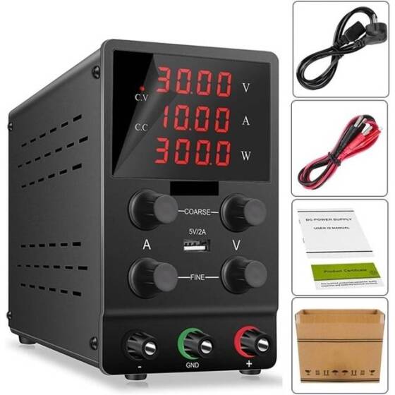 Black SPS1203 120V3A Vertical Digital Tube DC Adjustable RegulaTor Power Supply With Cable 220V EU Plug - 2