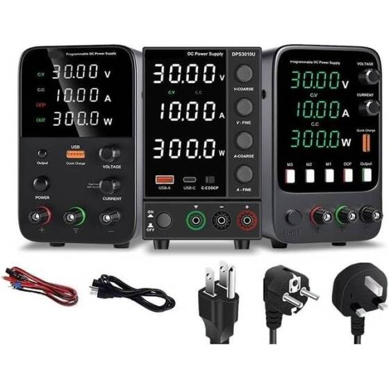 Black WPS3010H 30V 10A DC Adjustable RegulaTor Power Supply With Cable 220V EU Plug - 2