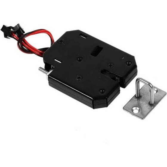 Black XG-07C DC24V 1A Small Locker Electromagnetic Lock Four Wire With Feedback - 1