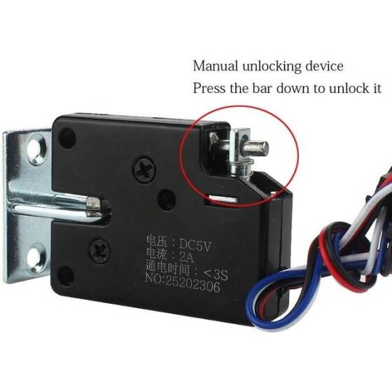 Black XG-07E DC5V 1-5A Small Locker Electromagnetic Lock Size:73x58x13mm - 4