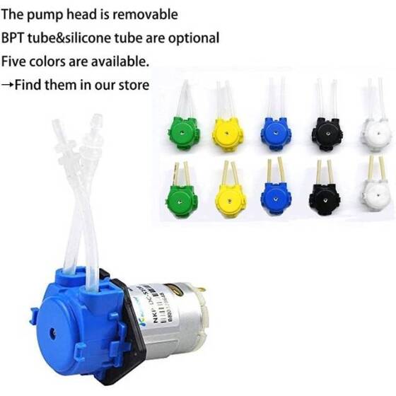 Blue NKP-DA-S06B 24V Miniature Peristaltic Pump With Silicone Tube Tube Size 2mm ID X 4mm OD Minimum flow 40ML/Min - 4
