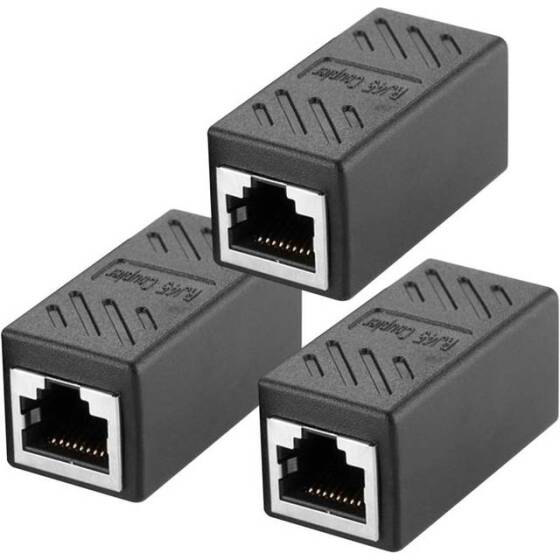 Blue RJ45 Female To Female CAT6 Network Ethernet LAN Connector Adapter - 1