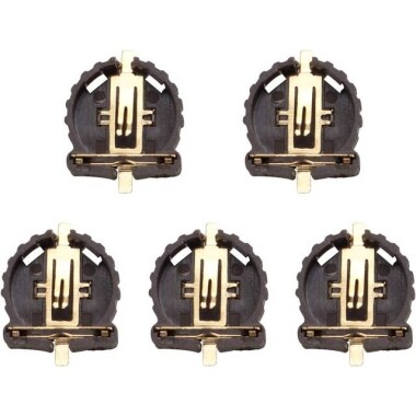 Brown CR1220 Button Battery Patch Holder Golden Color Pin - 1