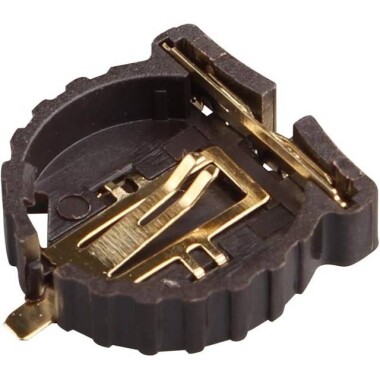 Brown CR1220 Button Battery Patch Holder Golden Color Pin - 2