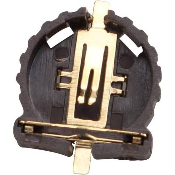 Brown CR1220 Button Battery Patch Holder Golden Color Pin - 3