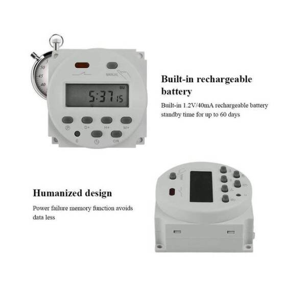 CN101A 24V LCD Digital Timer Programmable Time Switch inside Battery - 4