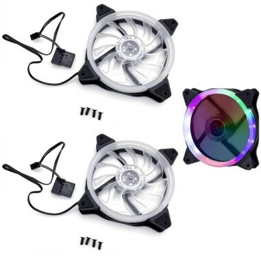 Colorful 12025 DC12V LED Silent Double Aperture Mute Exhaust Cooling Fan With 15 Light Size:120x120x25mm - 1