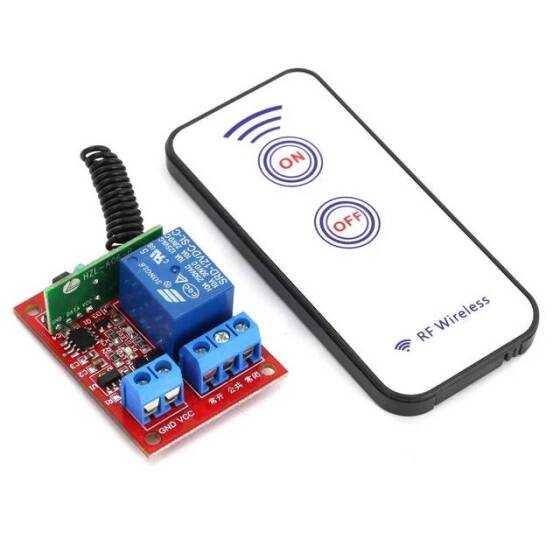 DC 12V 1 Channel Relay Module 433Mhz RF Wireless Remote Control (With Battery) - 2
