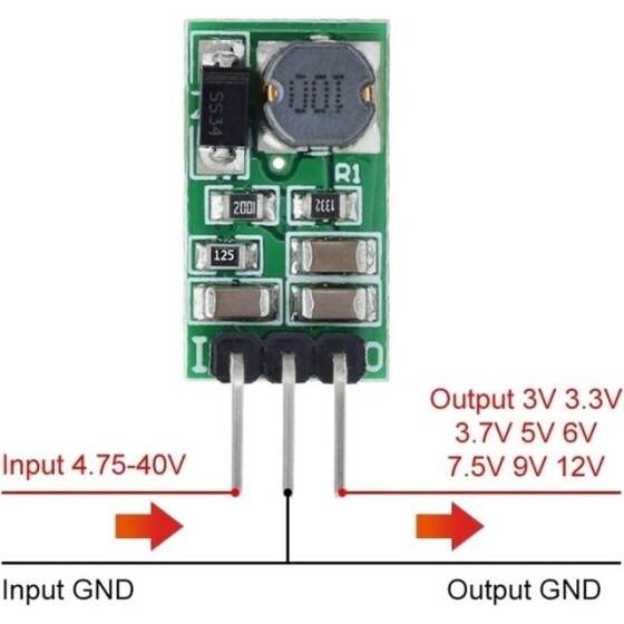 DC-DC DC5-40V To 6V 1A Buck Step Down Converter Module Voltage Regulator Board Without Pin - 1