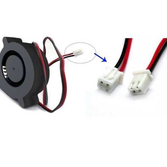 DC12V 0-28A 5015 Double Ball Centrifugal Fan With XH2-54-2P 30cm Cable Size:50x50x15mm - 5