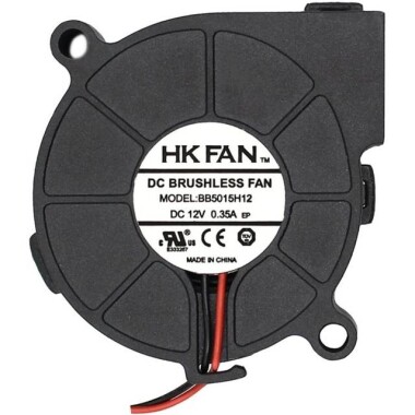 DC12V 5015 Double Ball Cooling Fan With XH2-54-2P 30cm Cable Size:50x50x15mm - 1