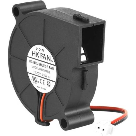 DC12V 5015 Double Ball Cooling Fan With XH2-54-2P 30cm Cable Size:50x50x15mm - 2