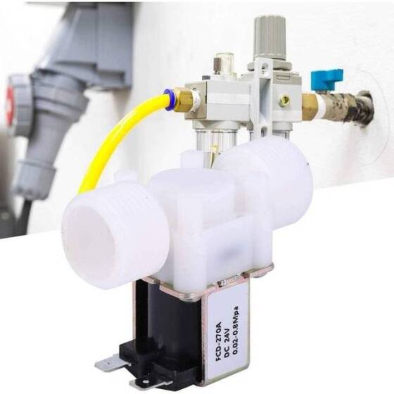 DC12V N/O G3/4 Male Thread Plastic Electric Solenoid Valve Water Air Inlet Flow Switch For 0-02-0-8Mpa - 3