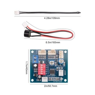 DC12V PWM DC Fan Speed Controller Variable Speed Temperature Speed Controller With Temperature Probe High Temperature Alarm - 1