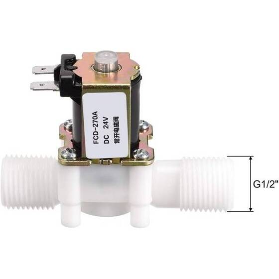 DC24V N/O G1/2 Male Thread Plastic Electric Solenoid Valve Water Air Inlet Flow Switch For 0-02-0-8Mpa - 2