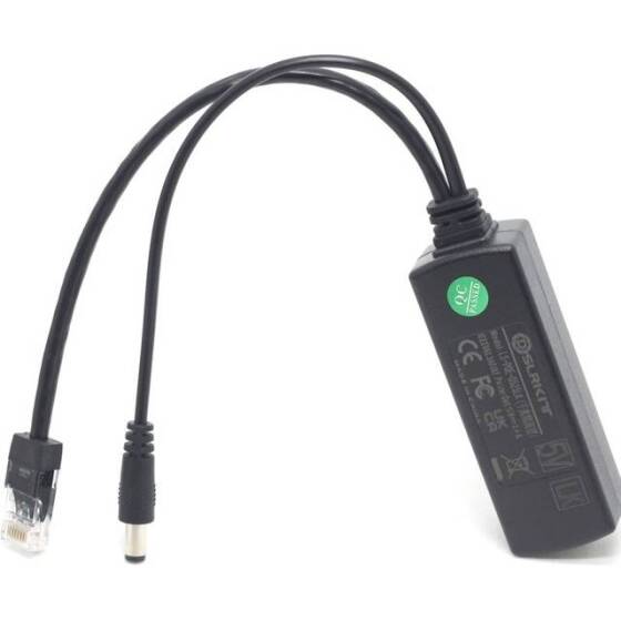 DC5.5x2.1mm Gigabit PoE Splitter 48V To 5V 2.4A - 3
