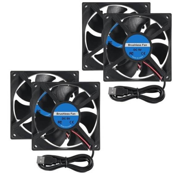DC5V 0-27A 8025 Double Ball Cooling Fan With XH2-54-2P 30cm Cable Size:80x80x25mm - 1