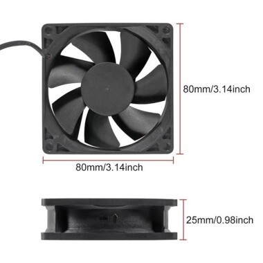 DC5V 0-27A 8025 Oil Containing Cooling Fan With XH2-54-2P 30cm Cable Size:80x80x25mm - 4