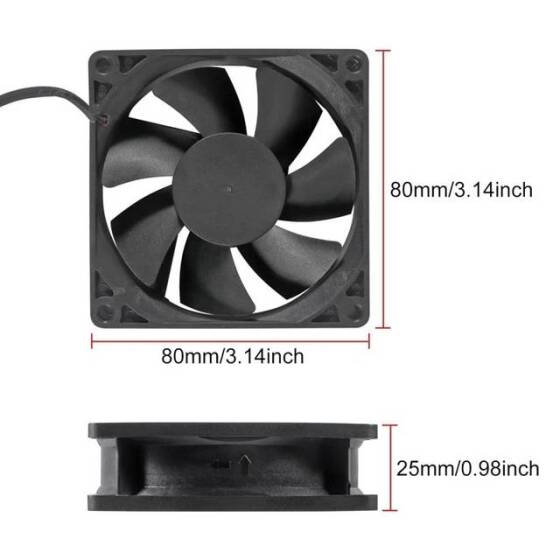 DC5V 0-27A 8025 Oil Containing Cooling Fan With XH2-54-2P 30cm Cable Size:80x80x25mm - 4