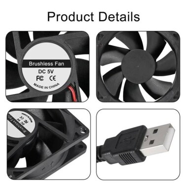 DC5V 0-27A 8025 Oil Containing Cooling Fan With XH2-54-2P 30cm Cable Size:80x80x25mm - 5