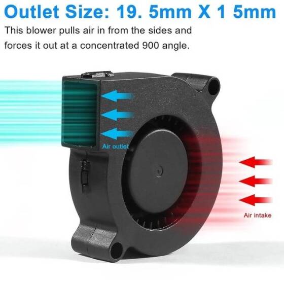 DC5V 0.06A 5015 Double Ball Centrifugal Fan With XH2-54-2P 30cm Cable Size:50x50x15mm - 5