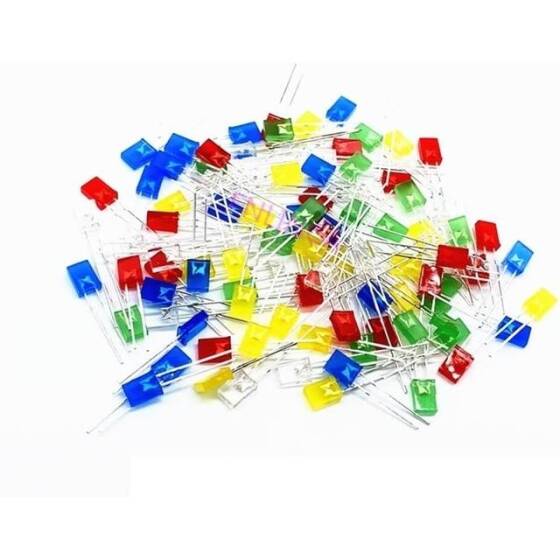 Diffused 28mm Leg 234 Rectangular LED Yellow Use 2V 20mA - 1