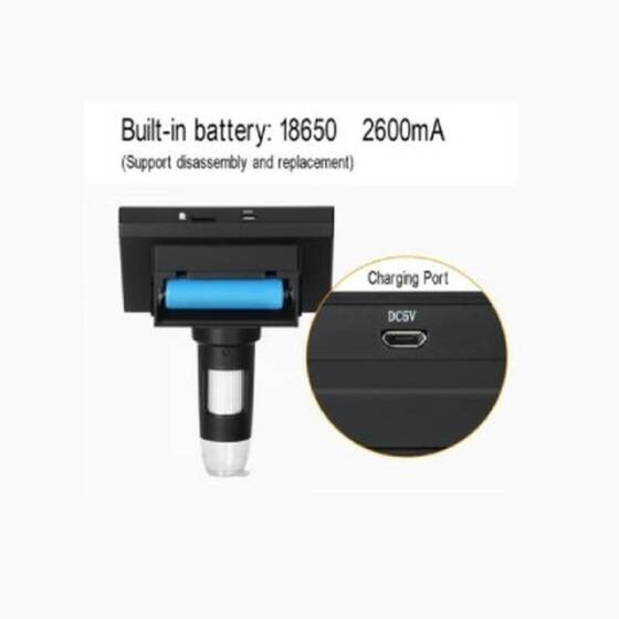DM4 1000x 2.0MP USB Digital Electronic Microscope 4.3 Inch LCD Display For PCB Motherboard Repaire Plastic Stent With Battery - 3