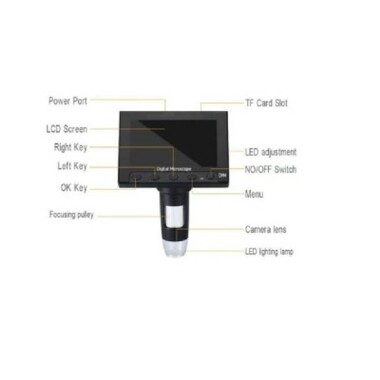 DM4 1000x 2.0MP USB Digital Electronic Microscope 4.3 Inch LCD Display For PCB Motherboard Repaire Plastic Stent With Battery - 4