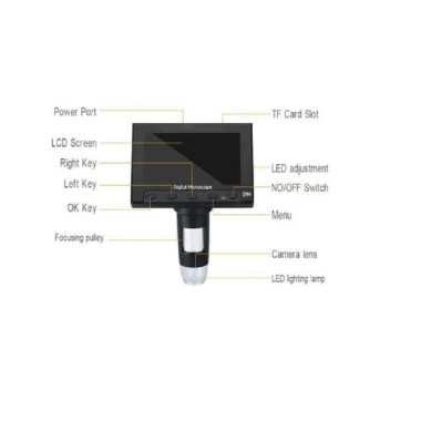 DM4 1000x 2.0MP USB Digital Electronic Microscope 4.3 Inch LCD Display For PCB Motherboard Repaire Plastic Stent Without Battery - 4