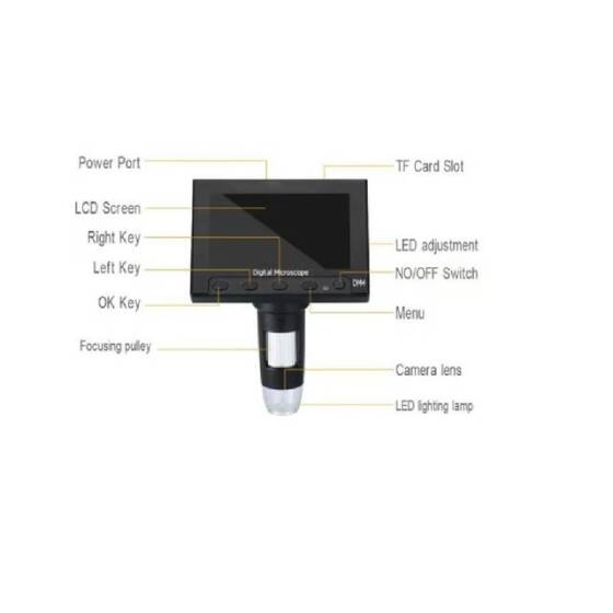 DM4 1000x 2.0MP USB Digital Electronic Microscope 4.3 Inch LCD Display For PCB Motherboard Repaire Plastic Stent Without Battery - 4