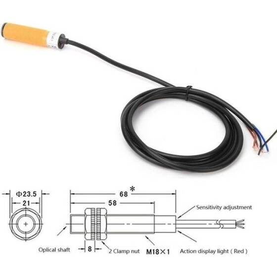 E3F-DS30C4 NPN Photoelectric Sensor Switch Detection Range 5-30cm - 2