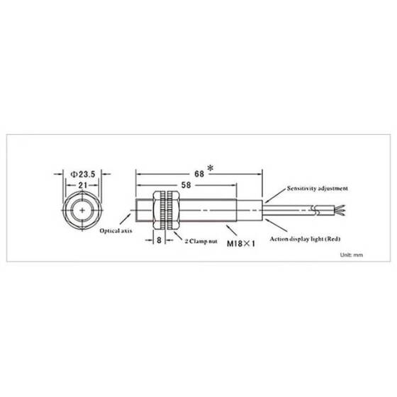 E3F-DS30P2 PNP Photoelectric Sensor Switch Detection Range 5-30cm - 3