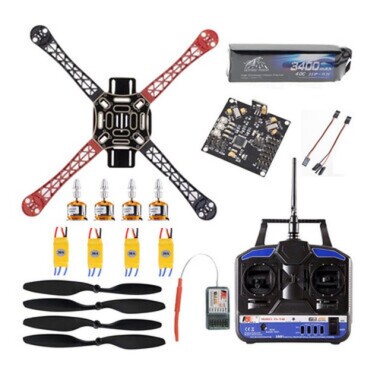 F450 Combo Package 4 Channel Remote Control and KK Flight Card Drone Set - 1