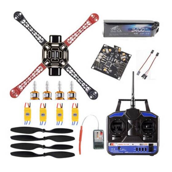 F450 Combo Package 4 Channel Remote Control and KK Flight Card Drone Set - 1