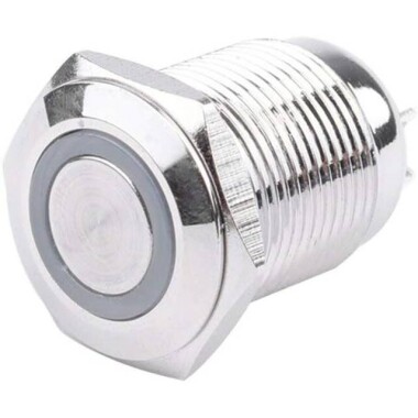 Flat Head 16mm 110-220V Waterproof Self-Locking Metal Push Button Switch With Red Led Light - 4