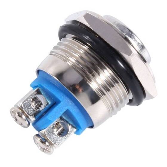 Flat Head 16mm 12-24V Waterproof Self-Locking Metal Push Button Switch With Yellow Led Light And Switch Socket Button Connector - 4