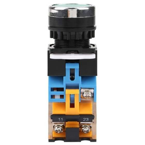 Flat Head 22mm 110-220V Waterproof Self-Locking Metal Push Button Switch With Green Led Light - 1