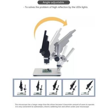 G1200 1200x 12MP Digital Electronic Microscope 7 Inch LCD Display For PCB Motherboard Repaire EU Plug Without Battery - 4