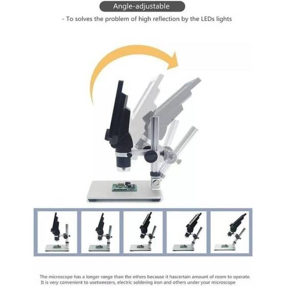 G1200 1200x 12MP Digital Electronic Microscope 7 Inch LCD Display For PCB Motherboard Repaire EU Plug Without Battery - 4