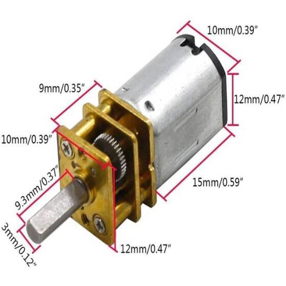 GA12-N20 3V 60RPM Micro DC Metal Gear Reduction Motor - 5