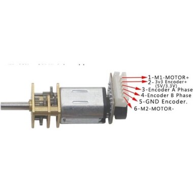 GA12-N20 6V 750RPM Micro DC Reducer Motor Encoder With Wire - 4