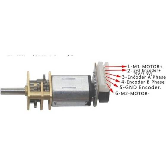 GA12-N20 6V 750RPM Micro DC Reducer Motor Encoder With Wire - 4