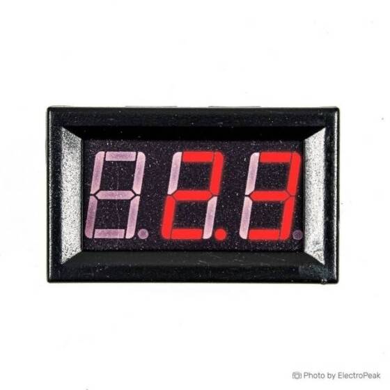 Green 0.56 inch AC 220V Two Wire AC Voltmeter 70V-500V - 3