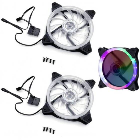Green 12025 DC12V LED Silent Double Aperture Mute Exhaust Cooling Fan With 33 Light Size:120x120x25mm - 1