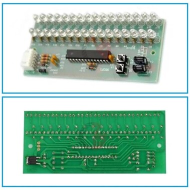 Green DC8V-12V 16 Led Dual Channel MCU Adjustable Display Pattern Led Vu Meter Level Indicator Amplifier - 3