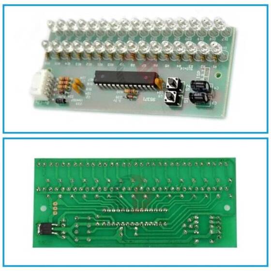 Green DC8V-12V 16 Led Dual Channel MCU Adjustable Display Pattern Led Vu Meter Level Indicator Amplifier - 3