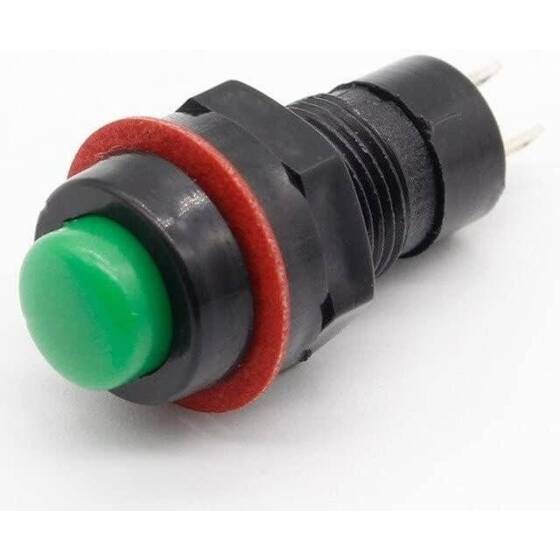 Green DS-213 10mm 2 PIN Momentary Self-Reset Round Button Switch - 1