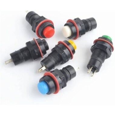 Green DS-213 10mm 2 PIN Momentary Self-Reset Round Button Switch - 3
