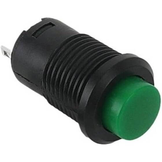 Green DS-428 12mm 2 PIN Self-Locking On-Off Push Button Switch - 1
