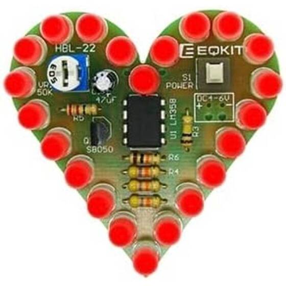 Green Electronic DIY Kit Heart Shape Breathing Lamp Kit - 1